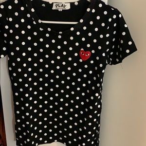 Comme des Garcons Black and White Polka Dot Tee